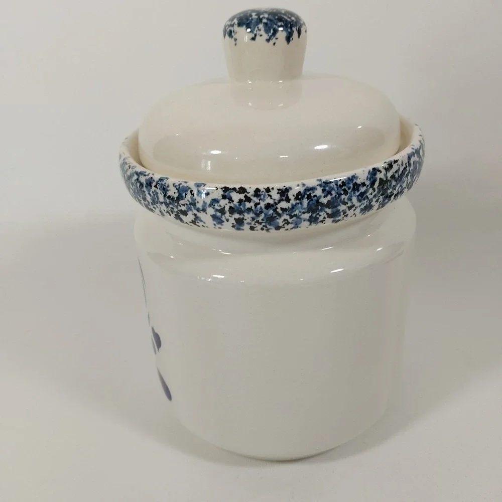 Blue Sponge Heart‎ Jar Canister 8